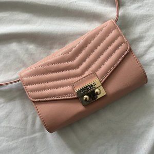 GUESS Pink Leather Small Crossbody Purse